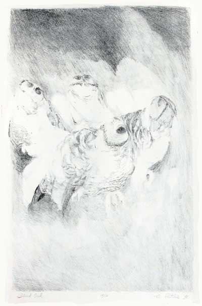 Blind Owl, 1964 lithograph by Bill Ritchie